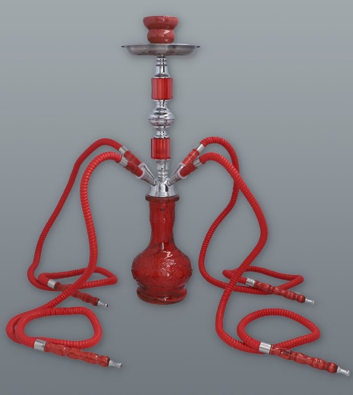 Hookah piros vízipipa 4 csöves 44 cm